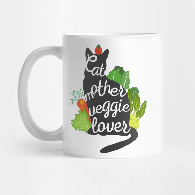 Mother Veggie Lover (Grey Cat Silhouette) by leBoosh-Designs